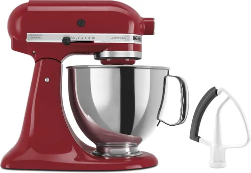 Vista 6 de KitchenAid Value Bundle Artisan Series - Batidora de pie inclinable de 5 cuartos de galón con batidor de borde flexible incluido, KSM150FEAQ, Aqua