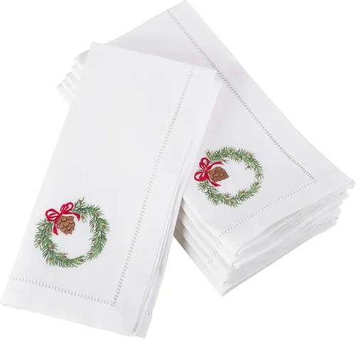 Vista 79 de Juego de 6 servilletas bordadas de magnolia hechas a mano con borde cosido
