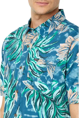 Vista 3 de Volcom Camisa hawaiana de manga corta con botones florales de mármol regular para hombre
