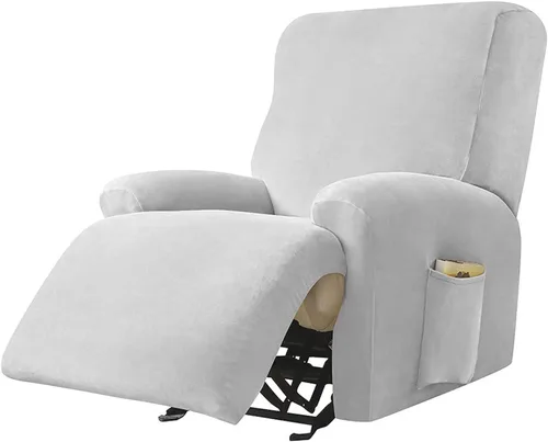 Vista 11 de LazyBoy - Funda para silla reclinable jacquard, fundas elásticas de terciopelo de color liso para sillas reclinables, 4 piezas, protector de muebles