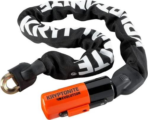 Vista 5 de Kryptonite Evolution 1090 Candado de Cadena para Bicicleta, Cadena de Acero de 10mm de 0.91 Metros de Largo, Antirrobo de Alta Resistencia, Candado