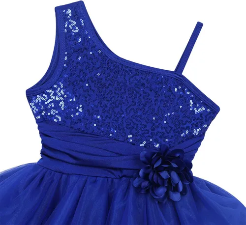 Vista 3 de YiZYiF Vestido de ballet de lentejuelas para niñas con leotardo de gasa