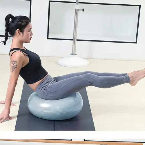 Vista 6 de Keenso Pelota de ejercicio con dona de yoga, entrenamiento de núcleo, pelota de estabilidad, pelota de ejercicio para yoga, pilates, entrenamiento
