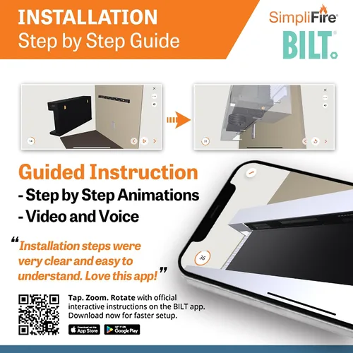 Vista 6 de SimpliFire Format Chimenea eléctrica de montaje en pared de 36 pulgadas con repisa flotante de 43 pulgadas (SF-FORMAT36-SF-FM43-WH)