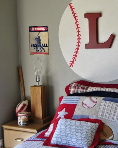 Vista 2 de ALKB Regalos de béisbol para niños, letrero de metal de 8 x 12 pulgadas, decoración de béisbol para decoración de habitación de niños