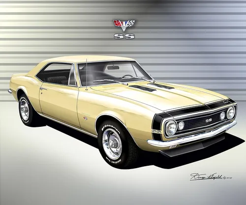 Vista 5 de 1967 Chevrolet Camaro SS Fine Art Prints By Danny Whitfield (Size 24 x 36, RED)