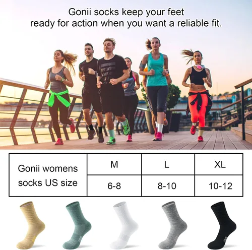 Vista 6 de Gonii Calcetines de compresión acolchados para mujer, 5 pares