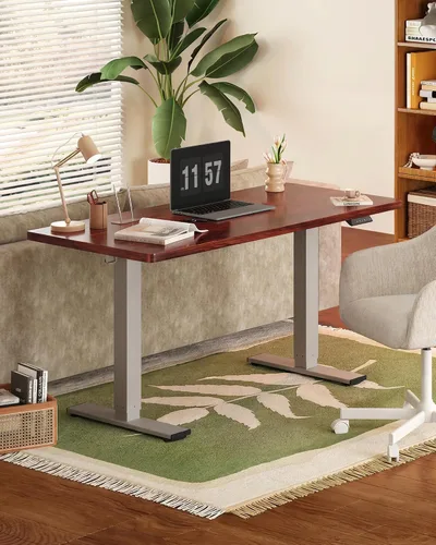 Vista 2 de FLEXISPOT EN1 Escritorio eléctrico de pie de una sola pieza de 48 x 30 Mahogany