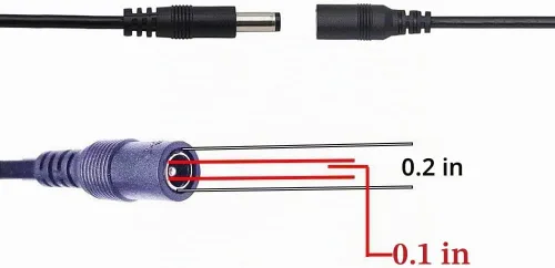 Vista 2 de Cable de interruptor de encendido/apagado en línea de tira LED, conector macho a hembra, conector macho a hembra de 12 V, conector adaptador