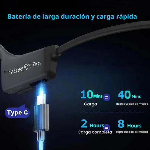 Vista 6 de Auriculares de conducción ósea Bluetooth con micrófono Auriculares inalámbricos Auriculares inalámbricos con cancelación de ruido Auriculares