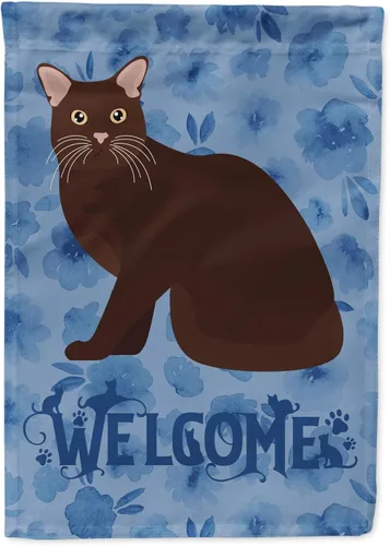 Vista 84 de Caroline's Treasures CK5005GF Bandera de bienvenida de gato abisinio para buzón, bandera decorativa para patio exterior, obras de arte de patio