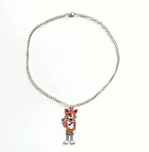 Vista 6 de Caja de regalo de joyería para fanáticos de Fnaf, collar con colgante llavero 2 en 1, regalo para niños de 5 noches Freddy, Fazbear Bonnie Free
