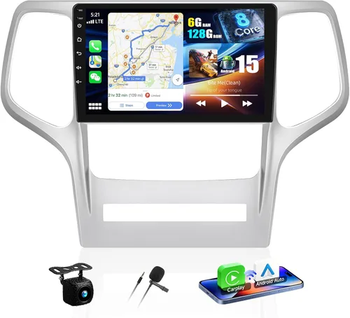 Vista 10 de [4 núcleos+64G] Android 13 Car Stereo para Jeep Grand Cherokee WK 2008-2013 9 Inch Touch Screen Car Radio with Wireless Carplay&Android Auto