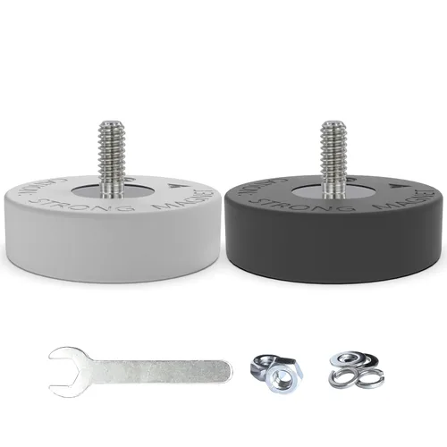Vista 7 de Magnetpro 4 imanes de montaje con revestimiento de goma fuerte, antiarañazos y anticorrosión, más de 30 libras de potencia adhesiva, con orificio