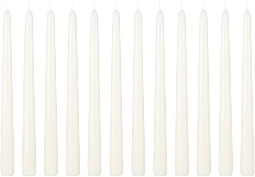 Vista 52 de Mega Candles 48 velas cónicas negras rectas sin perfume, vela de cera vertida a mano de 4 x 3/4 pulgadas, decoración del hogar, recepciones de boda
