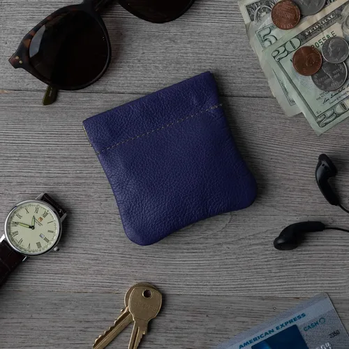Vista 62 de Monedero clásico a presión, de cuero, para hombre de Nabobb, negro