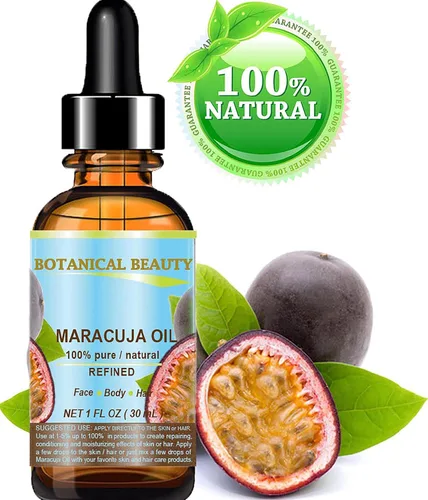 Vista 2 de Botanical Beauty Aceite de maracuja 100% puro y natural prensado en frío sin diluir para cara, piel, cabello, cuerpo, labios, uñas, 1 onza líquida