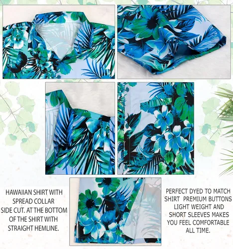 Vista 3 de LA LEELA Camisa hawaiana Aloha informal exótica para hombre