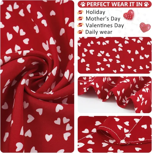 Vista 6 de E-Clover Collares de perro para hembras - Collar de perro con corazón y coletero a juego, collares ajustables para perros XS y pequeños, dueño, San
