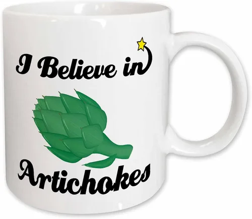 Vista 10 de 3dRose I Believe in Artichokes - Taza de dos tonos, 11 onzas, negro/blanco 2-Negro/Blanco