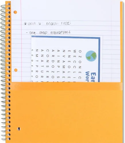 Vista 4 de Five Star Cuaderno de espiral, 5 materias, papel a rayas anchas, combate el sangrado de tinta, cubierta resistente al agua, 8 x 10-1/2 pulgadas, 200