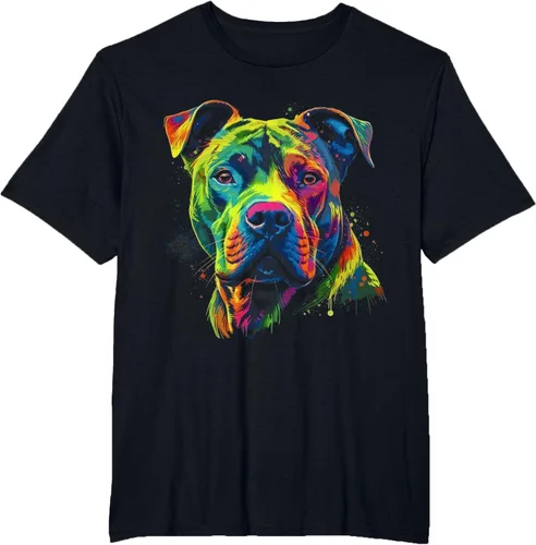 Vista 14 de Pit Bull Mom Dog Lover - Camiseta artística para mujer, Negro