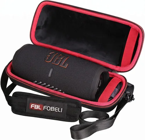 Vista 2 de FBLFOBELI Funda rígida de transporte para altavoz Bluetooth impermeable JBL Charge 4/Charge 5, bolsa protectora con correa para el hombro