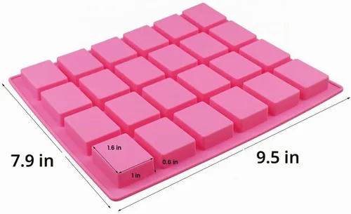 Vista 2 de Moldes rectangulares de silicona de caramelo de 24 cavidades, molde de trufas de chocolate, bandeja para cubitos de hielo de whisky, molde