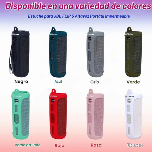 Vista 3 de LTGEM - Funda para altavoz Bluetooth portátil impermeable JBL FLIP 5 Estuche Flip 5 Negro