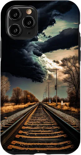 Vista 29 de Railroad Train Tracks Storm - Carcasa para iPhone 17