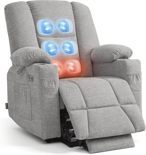 Vista 13 de MCombo Silla reclinable Power Lift con bolsa de aire masaje y calor 7507 Beige