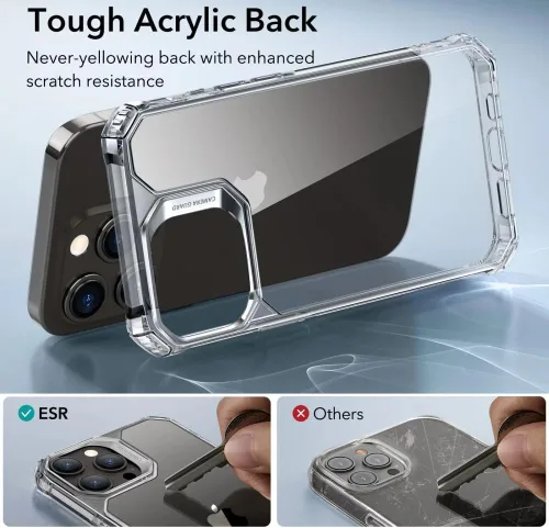 Vista 4 de ESR Funda para iPhone 15 Pro, protección de grado militar con esquinas que absorben los golpes, parte trasera acrílica resistente a los arañazos