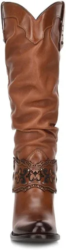Vista 3 de Cuadra Botas vaqueras de moda para mujer color dorado cuero de vacuno hechas a mano tallas de 6 a 95 Marrón