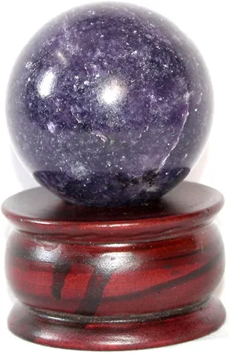 Vista 33 de Bola esférica de cristal de amatista natural Jet de 50 a 2.165 in Piedra curativa para energía positiva, meditación, reiki, equilibrio de chakras