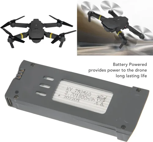Vista 3 de Zopsc Batería de litio de 3.7V RC Drones para E58 L800 JY019 S168 X Pro, batería de litio de repuesto para drones RC (1800 mAh)