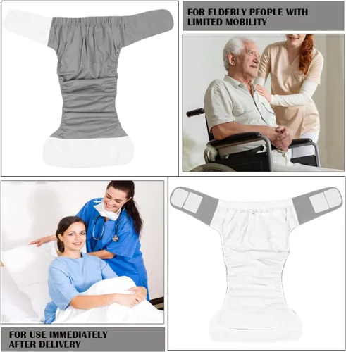 Vista 4 de FERCAISH Pañal de tela reutilizable para adultos, lavable e impermeable, protección contra la incontinencia de ancianos, ropa interior con máxima