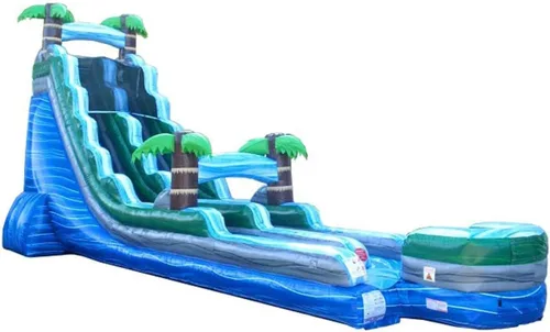Vista 19 de TentandTable Tobogán acuático inflable para niños y adultos, diversión acuática gigante de grado comercial, incluye soplador de aire eléctrico, 35