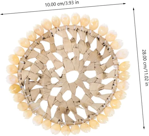 Vista 5 de Garneck Antideslizante 4 piezas Mesa de comedor Natural Shell Ronda Coaster Ocean Theme Coaster
