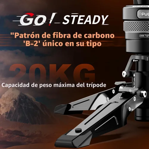 Vista 9 de COMAN Monopie de fibra de carbono con elevación con un clic, monopie de cámara de 69 pulgadas con pies, trípode de viaje ligero con placa