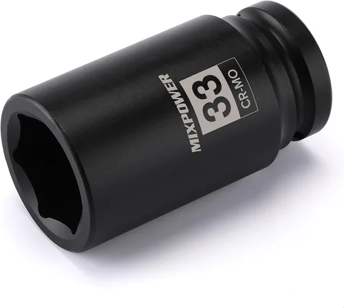 Vista 9 de MIXPOWER Zócalo de impacto poco profundo de 3/4", 1.181 in, CR-MO, métrico, 6 puntos, tuerca de eje de grado de impacto para una fácil extracción