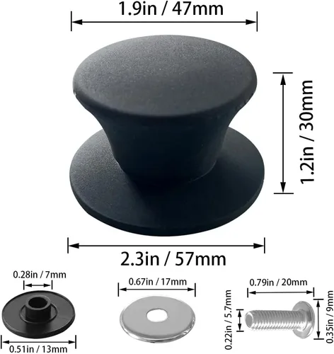 Vista 2 de Pomo universal de repuesto para tapas de olla, cubierta de silicona resistente al calor, asas de sujeción sin BPA, aptas para lavavajillas, se