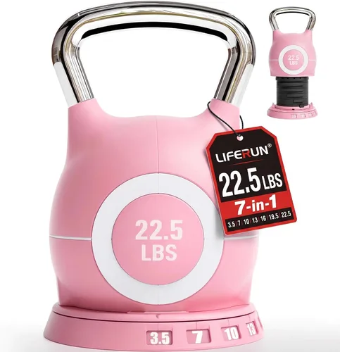Vista 10 de LIFERUN Pesa rusa ajustable, pesa rusa de 22.5/44 libras con 7 niveles