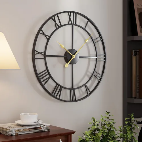 Vista 56 de Cuspin Reloj de pared de 24 pulgadas con engranajes, reloj de metal