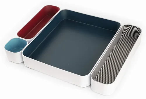Vista 5 de Organizador de cajones Seattle Three by Three Deep 2" food-safe metal bins; soft non-scratch base; perfect for kitchen utensils, tools & bulkier