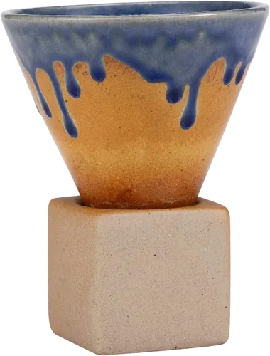 Vista 12 de Taza de café expreso para café caliente, té, cóctel, estilo retro, embudo de cerámica, regalos divertidos para mujeres y hombres (negro)