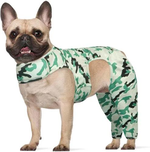 Vista 22 de ROZKITCH Manga para Perro para Patas Traseras, Manga para Mascotas para Evitar que el Perro Lame Heridas, Protector de Codo, Traje de Recuperación