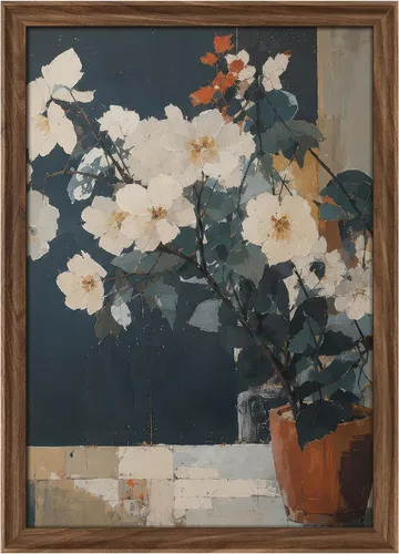 Vista 267 de MUDECOR Lienzo enmarcado prémium para pared, pinos nevados en bosque de invierno, ilustraciones modernas, arte contemporáneo, escénico, divertido