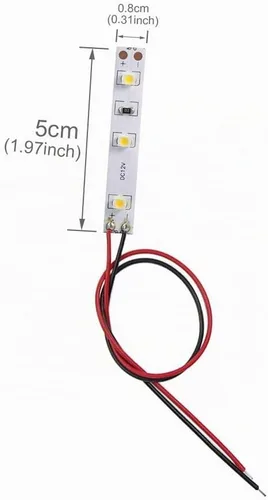 Vista 4 de DD01WM 10 unids pre cableado blanco tira llevó 3528 SMD LED luz autoadhesiva flexible 12V ~ 18V
