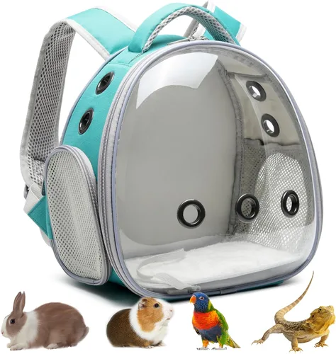 Vista 11 de Mochila Portátil de Viaje para Mascotas Transportín Bolsa para Hámster Conejillo de Indias Pájaro Perro Pequeño Gato Tortuga Transportín Jaula