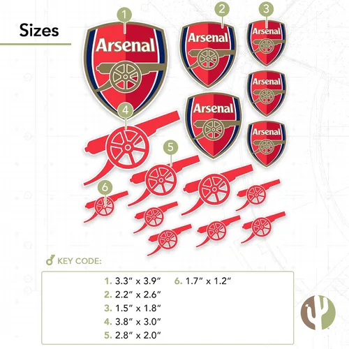 Vista 3 de Desert Cactus Vinilo adhesivo del Arsenal FC, diseño de artilleros, fútbol inglés, fútbol, Premier League, botella de agua para laptop, álbum